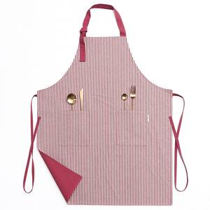 <b>Elite</b> Barber Shop Canvas Uniform Vest Tool Pockets Luxury Leather <b>Strap</b> Work Apron Hair Cutting Salon Worker Protective Overalls - Product Image 1