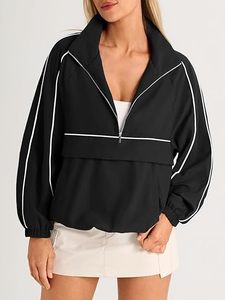Quarter Zip Pullover Women UPF 50+ Lightweight Windbreaker <b>Jacket</b> Running Hiking Outdoor Pullover <b>with</b> <b>Pocket</b> - Product Image 3