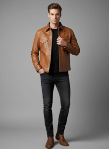 Chaqueta de Cuero para Hombre, a la Moda, Resistente al Viento, Chaqueta de Cuero para Hombre y Mujer, Estilos Personalizados, Chaqueta de Cuero Charlotte Burnt Multiple 2006 - Product Image 6