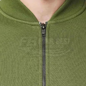 Blouson universitaire slim décontracté pour homme, col montant zippé, extérieur en laine/viscose, manches en polyester/coton, brodé, style vintage, hiver, urbain - Product Image 5