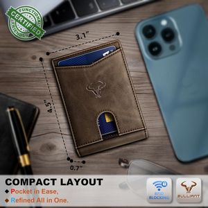 Portafoglio Sottile in Pelle con Protezione RFID per Uomo, 11 Scomparti per Carte, Porta Carte da Tasca Frontale, Regalo per Uomini - Product Image 2