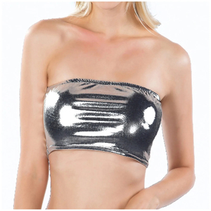 Women Wrap Seamless Tube <b>Top</b> Pu Leather Solid Color Tube <b>Tops</b> Retro Performance Seamless <b>Crop</b> <b>Tops</b> Sexy Tube <b>Tops</b> For Women - Product Image 4