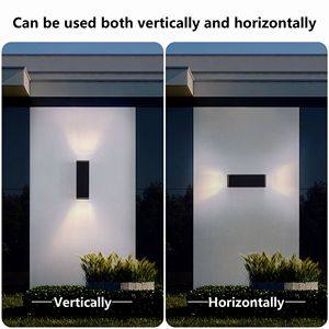 Lampada da Parete Moderna per Esterni Mirrea a 2 Luci, Tubo Rettangolare in Alluminio con Copertura in Vetro Temperato, Impermeabile per Portico e Patio - Product Image 5