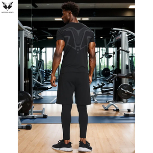 Producto Más Vendido, Ropa de Compresión para Hombre, Conjunto de Compresión de 2 Piezas para Hombre, Camiseta de Manga Corta y Leggings, Ropa Deportiva para Gimnasio - Product Image 2