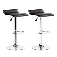 Paire de chaises hydrauliques pivotantes réglables en cuir PU noir moderne Tabourets de bar