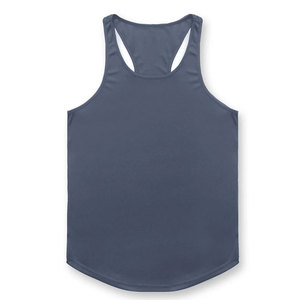 Summer Fit Stringer Men's Gym Wear Workout Training Clothing Plain Longline Muscle Sleeveless High Quality Activewear Tank Top - Product Image 2