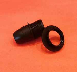 Douille de lampe vintage noire pour ampoule Edison E14 avec filetage en plastique - Product Image 1