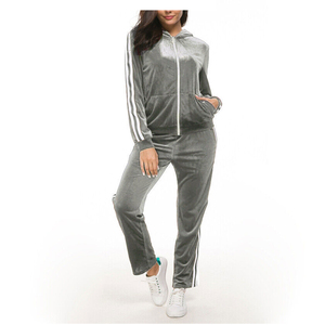 Custom Logo & Size Women's Winter <b>Tracksuit</b> Velvet Zip-Up Hoodie Breathable Lightweight Anti-Bacterial Outdoor Gym Wear - Product Image 5