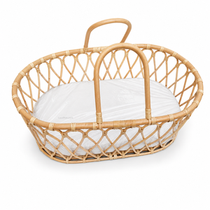 Natural Rattan Scandinavian Modern Portable Baby Crib for Newborn to 3 Years Unisex - Product Image 2