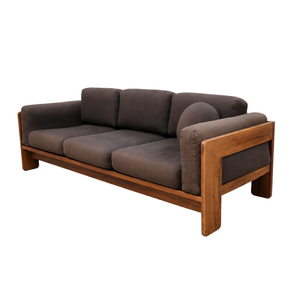 Sofá Moderno de Madera de Teca Sólida con un Solo Asiento y Brazos Tapizados en Tela para Sala de Estar, Hotel, Muebles de Madera Personalizados - Product Image 1