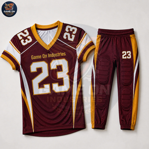 Uniforme de Fútbol Personalizado por Sublimación, Ligero, Transpirable, en Color Marrón y Dorado, de Alto Rendimiento, para Equipos, OEM ODM - Product Image 3