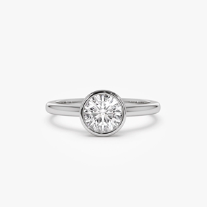 Anillo de compromiso clásico de lujo con diamante de corte brillante redondo de 0.75 quilates en oro amarillo, estilo clásico, piedra natural - Product Image 4