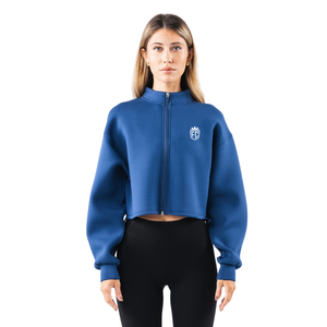 Chaqueta Corta con Cierre Completo para Mujer, Manga Larga, Corte Estructurado, Informal, Deportiva, Estilo Moderno y Minimalista - Product Image 1