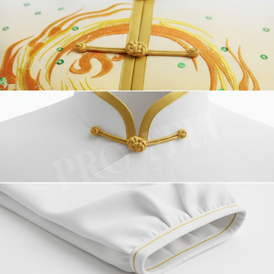 All Season High Quality Chinese Kung Fu Uniform Short Sleeve Martial Arts Hand <b>Dragon</b> & Phoenix Design Embroidery Uniform - Product Image 4