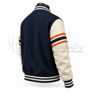 Chaqueta Varsity de Lana al por Mayor con Mangas de Cuero PU, Chaqueta Letterman Personalizada - Product Image 5