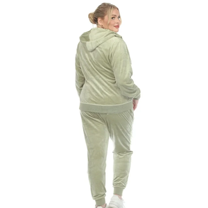 Velvet Tracksuits Women Heavyweight Velvet High Quality Blank Pullover Hoodies and Jogger Set Breathable Velvet Tracksuits - Product Image 5