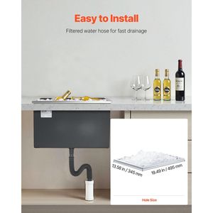 Frigorifero da Incasso in Acciaio Inox 20L X 14W X 12H, 31,7 Quarti, Attrezzatura da Cucina Commerciale per Esterni con Coperchio - Product Image 5