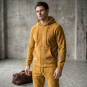 Sweat-shirt à col rond personnalisé en tissu éponge, sweats à capuche vierges en coton OEM, unisexe, grandes tailles, HOODIE long pour homme - Product Image 2