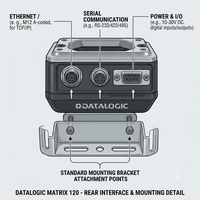 Matrix 120 311-010 Datalogic 2D Imager Scanner Ethernet WA Wide-Angle Smart Focus IP65 100% Asli Baru