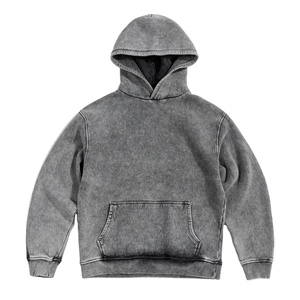 Custom Blank Regular Fit Luxury Black Vintage Distressed Venta al por mayor Hombres Acid Wash Hoodie POR BS 2026 - Product Image 1