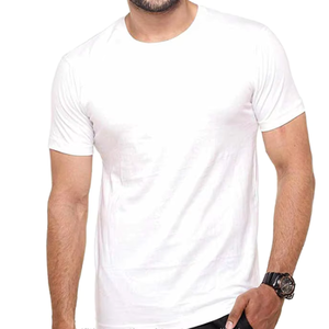 Camisetas de Alta Calidad para Hombre, 100% Algodón, Blancas, Cuello Redondo, Manga Corta, Corte Ajustado, Transpirables, de Secado Rápido, para Verano - Product Image 1