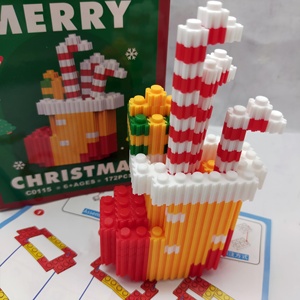 Mini Christmas Stocking Educational <b>Plastic</b> Building <b>Block</b> DIY Toy Set with 172 Pieces for Ages 14+ - Product Image 2