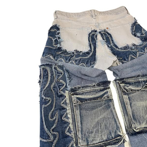 Jeans Rectos Stonewashed para Hombre, Ropa Urbana de Alta Gama Hecha a Medida con Múltiples Bolsillos Tipo Cargo - Product Image 5