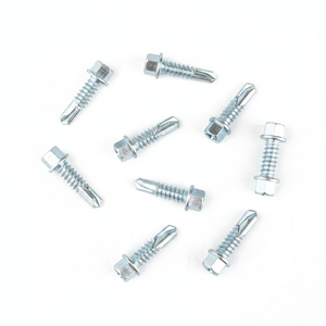 Vis autoperceuses à tête hexagonale métriques en acier classe 8.8 zinguées à filetage grossier - Product Image 1