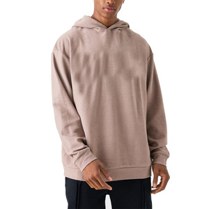 Sudadera con Capucha Oversize para Hombre 2026, Color Sólido, Tejida, Manga Regular, Estilo Casual para Otoño, Beige - Product Image 1