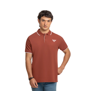 T-shirt en jersey de coton marron pour homme, manches courtes, coupe classique, respirant, séchage rapide, décontracté, élégant, bureau, golf, été, service OEM - Product Image 3