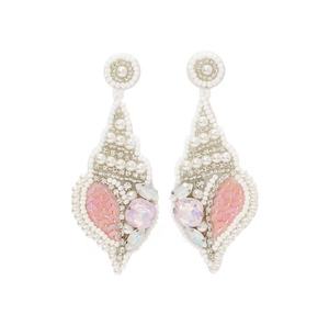 Nouveautés : Boucles d'oreilles clous classiques unisexe, faites main, en perles de rocaille, couleur vert serpent, design chapeau rose, pour enseignant, mariage - Product Image 4