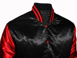 Satin Varsity <b>Jackets</b> 100% Polyester Black And <b>Red</b> Satin Baseball <b>Jacket</b> Custom Satin Varsity <b>Jackets</b> - Product Image 4
