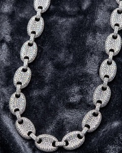 Cadena cubana de diamantes completa, chapada en oro sobre plata de ley S925 con diamantes de moissanita, cadenas finas de estilo hip hop en venta. - Product Image 4