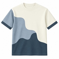 Kaos Pria Lengan Pendek O-Neck Regular Fit Kasual Polos Bernapas 320g Rajutan 100% Katun dengan Trim Kontras
