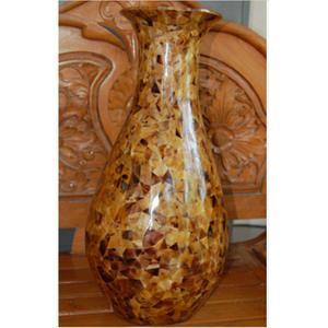 <b>black</b> pen yellow shell mosaic SEASHELL JEWELRY <b>Vases</b> seashell Motive yellow lip pen Size 30cm x 60 cm - Product Image 1