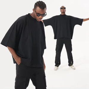 Camiseta de Alta Calidad para Hombre, Estilo Urbano, Corte Holgado, de Algodón/Fibra de Bambú, con Logotipo Personalizado, Tela de Lona Antiarrugas - Product Image 1