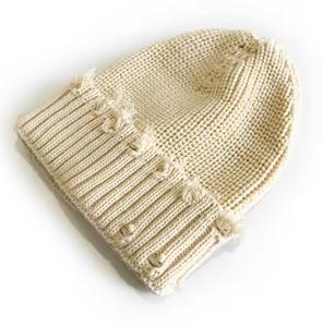 Unisex Hand Knitted Jacquard Beanie Hat Solid Color <b>Winter</b> <b>Cap</b> Street Style Adult Size 56-58CM 100% Cotton - Product Image 4