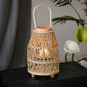 Lámpara de Mesa de Bambú Fabricada en Vietnam, para Decoración de Jardín, Playa o Resort, Portavelas de Ratán - Product Image 6