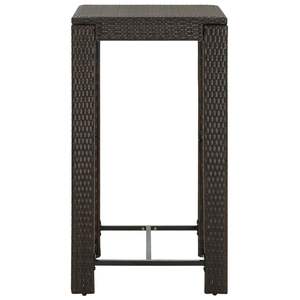 Ensemble de bar de jardin en rotin PE brun et acier thermolaqué avec revêtement polyester - Product Image 4