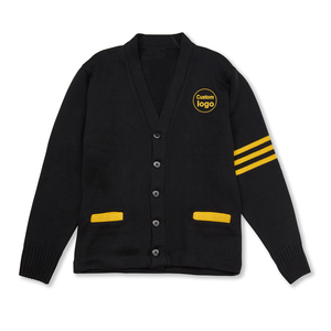 Sororities Fraternity & College Cashmere V-Neck Varsity <b>Cardigan</b> <b>Sweater</b> with embroidered logo - Product Image 4