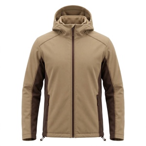 AMKOOR ENTERPRISES Men's Stand Collar Zipper Closure Sporty <b>Fleece</b> <b>Jacket</b> Solid Color Waterproof Polyester Shell Sherpa <b>Lining</b> - Product Image 1