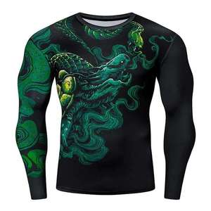 High Quality Long Sleeve Rash Guard for <b>Men</b>-100% Cotton Quick Dry Breathable Crew Neck All Seasons Custom Logo - Product Image 1