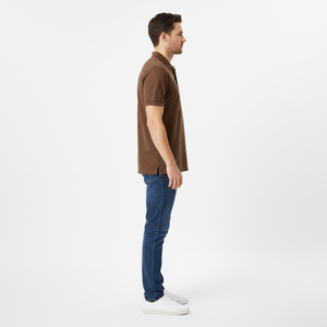 T-shirt de golf pour homme, personnalisé, en gros, avec logo brodé ou imprimé, manches courtes, décontracté, tricoté, 100% coton, noir uni, coupe ajustée, vierge - Product Image 3