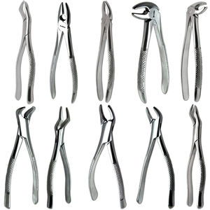 Stainless Steel 10 Pieces Dental Tooth Extracting Adult Forceps Lower Upper Molar Dental surgical <b>instruments</b> By Grip Surgical - Product Image 4