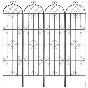 Set di 4 tralicci da giardino in metallo antiruggine 87 x 20 pollici per rose rampicanti da esterno - Recinzioni, tralicci e cancelli - Product Image 1
