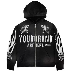 Conjunto de Sudadera con Capucha Extra Grande de Felpa de Algodón Premium y Pantalones Deportivos Holgados Unisex con Logotipo Personalizado - Product Image 3