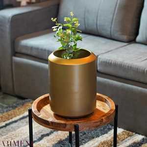 Vase de table moderne en métal doré, cylindrique, décoratif, pour la décoration de la maison - Product Image 4
