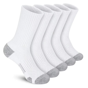 Crew Athletic <b>Socks</b> Solid White Knitted Breathable Cotton Bamboo Fiber for <b>Running</b> Adults Summer Season - Product Image 2