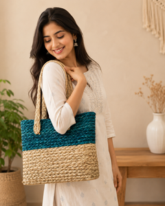 Bolso Tote Tejido a Mano al por Mayor para Mujer, Bolso de Hombro de Paja Ecológico y Elegante, Bolso de Moda para Playa, Viajes y Compras - Product Image 5