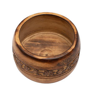 Bol en bois artisanal haut de gamme, écologique, à grain naturel unique, style américain, pour salades, fruits et collations - Product Image 2
